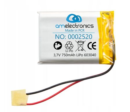 Akumulator 3,7V 750mAh LiPo 603040 (2520)