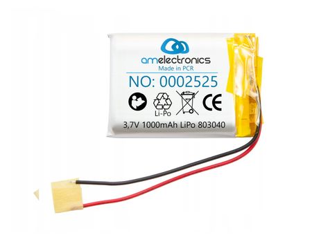 Akumulator 3,7V 1000mAh LiPo 803040 (2525)