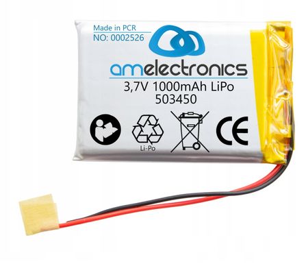 Akumulator 3,7V 1000mAh LiPo 503450 (2526)