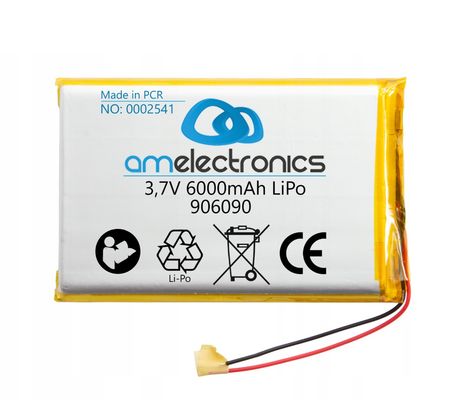 Akumulator 3,7V  6000mAh LiPo 906090 (2541)